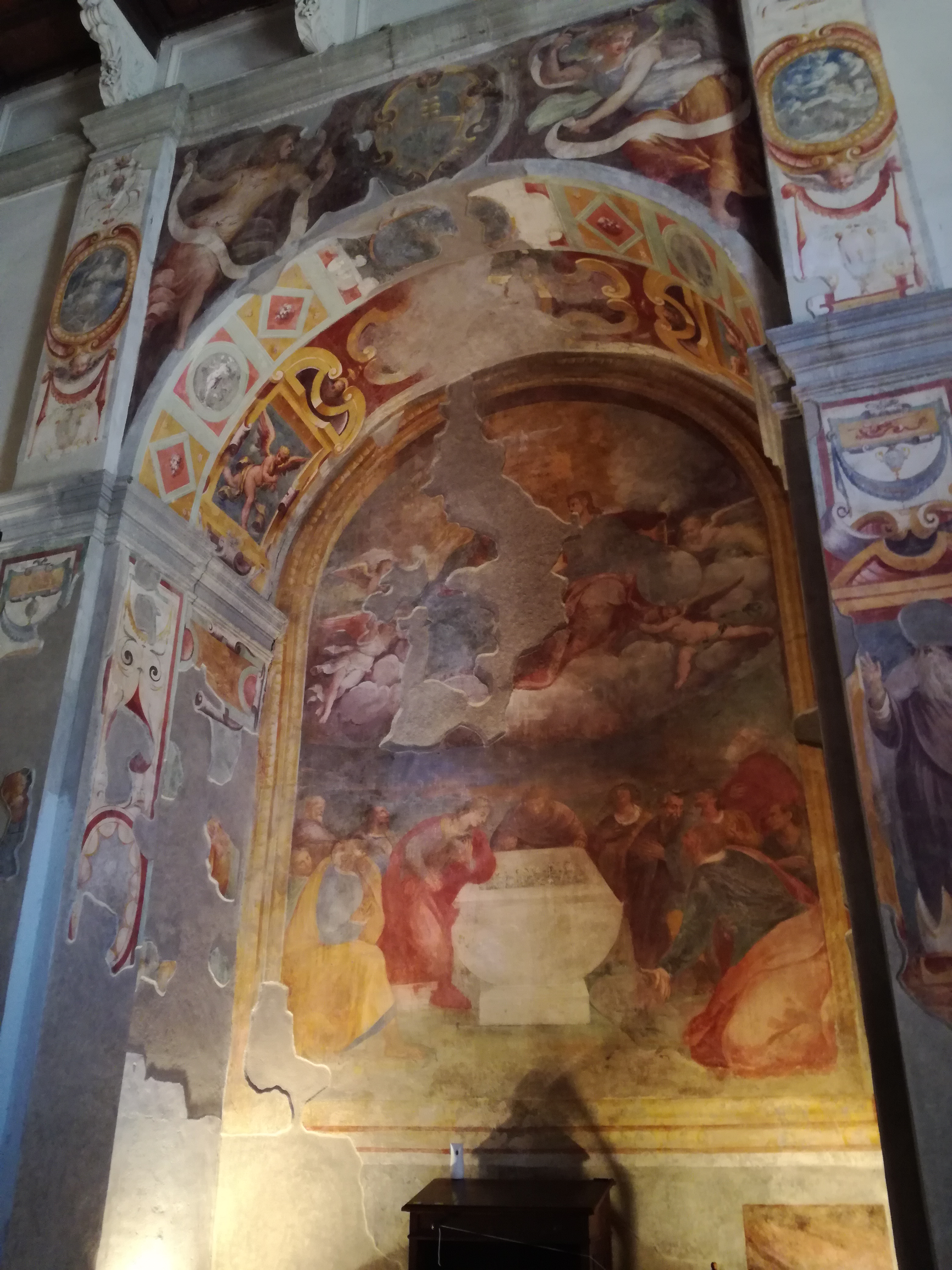 Particolare dell'affresco restaurato