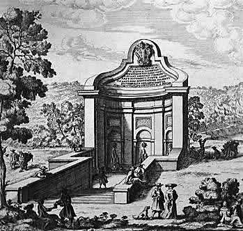 Disegno storico dell'acqua acetosa a Roma